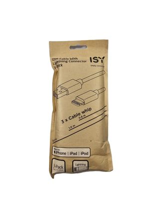 ISY IZB-533 USB Kabel 3er Set 0,6m 1m 2m iPhone iPad MFi Neu OVP