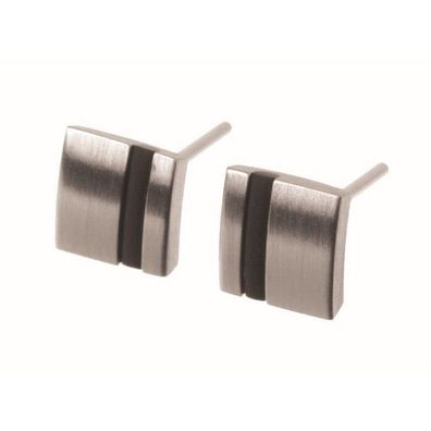 Ohrstecker - Edelstahl Kautschuk - silberfarben