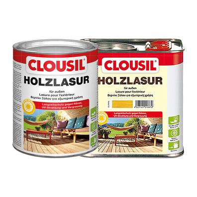 CLOUsil Holzlasur für außen 0,75 Liter Holzschutzlasur Langzeitschutz Farbwahl