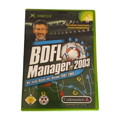 BDFL Manager 2003 Xbox Classic Codemasters 2002 Fußball Manager CIB Sehr Gut