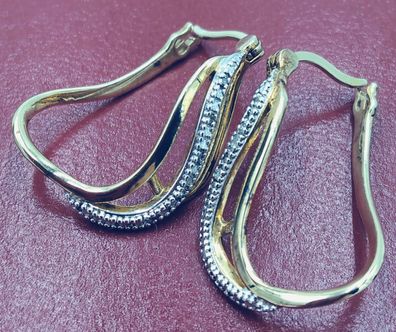 Ohrringe mit Zirkonia 0,925 Sterlingsilber, vergoldet