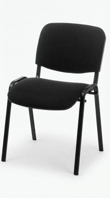Schwarzer 4-Fußstuhl mit textiler Polsterung für Büro (BD)
