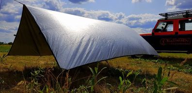 Bushmen THERMO - Tarp(TM) 3 x 2 m grün mit 14 Fixierungspunkten Zubehör