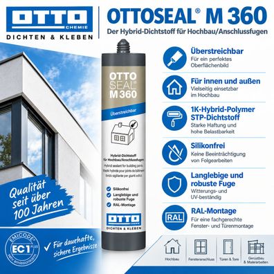Ottoseal M360 310 ml Dehnungsfugen Anschlussfugen Beton Porenbeton Dichtstoff