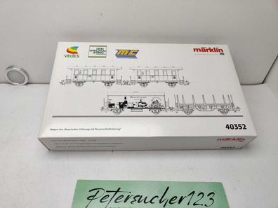 Märklin H0 AC 40352 / 4-teilige Wagenset „Bayerischer Güterzug mit Personenbeför