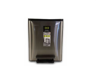 EKO EcoCasa Tretmülleimer 2 x 15 L Mülltrennsystem Edelstahl matt Soft-Close