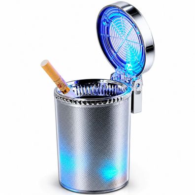 D98C Auto Aschenbecher mit LED Licht und Deckel, tragbarer Aschenbecher für PKW