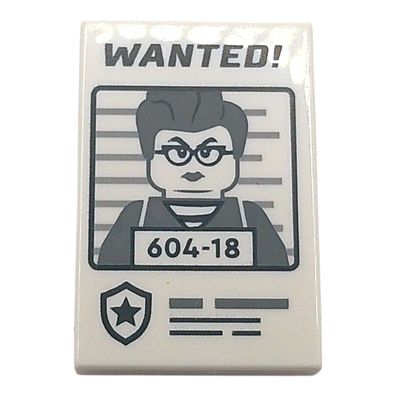 LEGO® Wanted-Schild Frau mit Brille 604-18 2x3 105713 Fliese bedruckt gesucht
