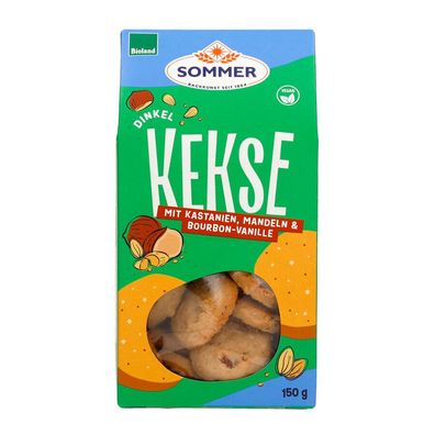 3x SOMMER Dinkel Kastanien mit Mandel, vegan 150g