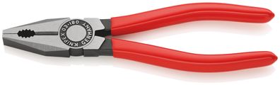 KNIPEX 03 01 180 Kombizange 180 mm mit Kunststoff überzogen schwarz atramentiert