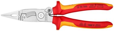 KNIPEX 13 96 200 VDE Elektro-Installationszange 200 mm mit 6 Funktionen isoliert
