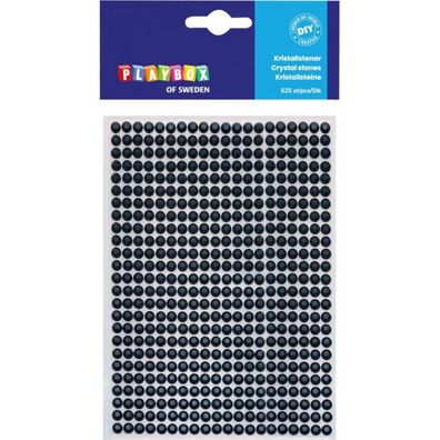 Playbox Kleber Strasssteine Schwarz 525St