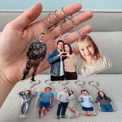 Foto-Schlüsselanhänger Freigestellt Eigenes Foto Weihnachtsgeschenk für Paare Familie