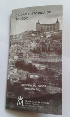 Original 2 euro 2021 PP Spanien coincard Altstadt von Toledo