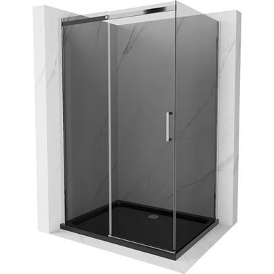Mexen Omega Duschset 120x80 Graphit/Chrom + Flat Schwarz Duschwanne