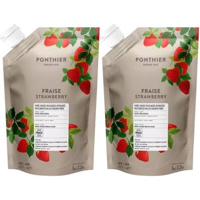 Ponthier Erdbeere Fruchtpüree 2x 1kg Erdbeer Püree Premium Victory Inspire Marokko