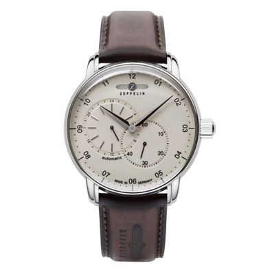 Zeppelin 8662-5 Herrenuhr Automatik mit 24-Stundenanzeige und Lederarmband