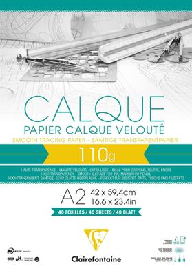 Clairefontaine Transparentp blk A2 gel 40 Bl 110g
