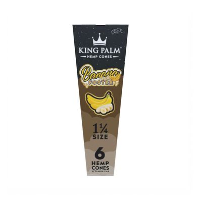 King Palm Hemp Cones 1 1/4 BANANA FOSTER à 6 Cones