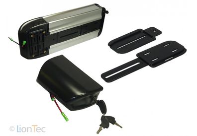 LionTec E-Bike Fahrrad Akku Gepäckträger 36 V (37 V) - 10 Ah Mifa Prophete + LG