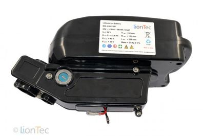 LionTec E-Bike Akku Fahrrad Batterie 36 V (37 V) - 12,8Ah Frog-Type Viking