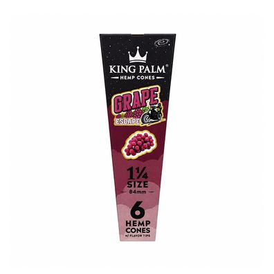 King Palm Hemp Cones 1 1/4 GRAPE ESCAPE à 6 Cones