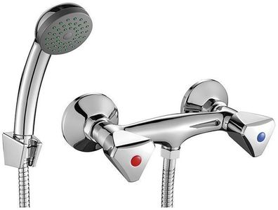 Komplette Set Brausearmatur Wasserhahn NORM Brausebatterie für Badezimmer in Chrom