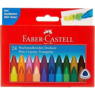 Faber-Castell FABER-CASTELL Wachsmalstifte dreikant 24-er Kartonetui