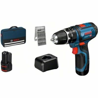 Bosch Akku-Schlagbohrschrauber GSB 12V-15 + 2x Akku 12 V / 2, 0 Ah