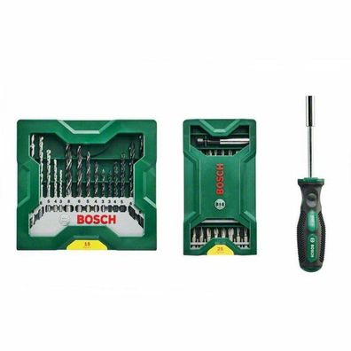 Bosch 25 + 15 + 1 Mini-X-Line Sets plus Griff Bohrer- und Bit-Set