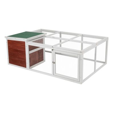 Wiltec Freilaufgehege u. Stall 150x100x55cm Hasenstall Kaninchenstall Freigehege