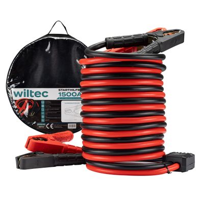 Wiltec Starthilfekabel 1500A 30mm² 6m Überbrückungskabel Auto Starterkabel