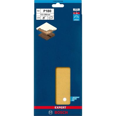 Bosch Expert C470 Schleifblatt, 115 x 280mm, K180 (10 Stück, für Schwingschleifer)