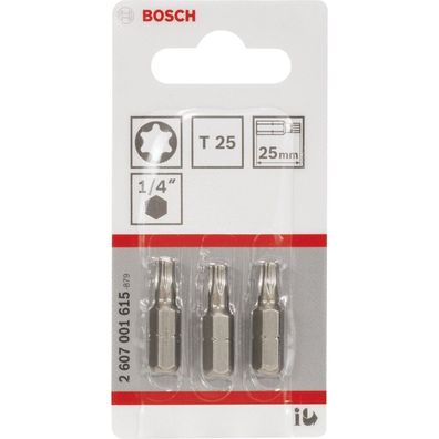 Bosch 3x Schrauberbit Extra-Hart, T25, 25 mm - 2607001615