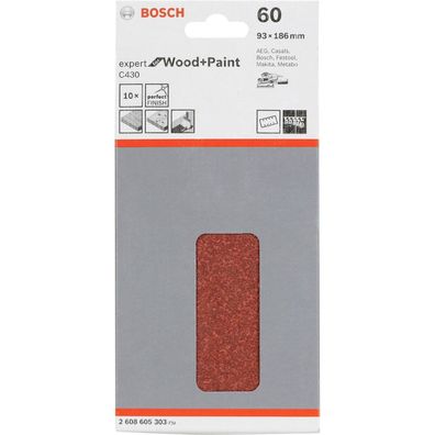 Bosch Schleifblatt-Set C430 Expert for Wood and Paint 10tlg. 93x186 mm