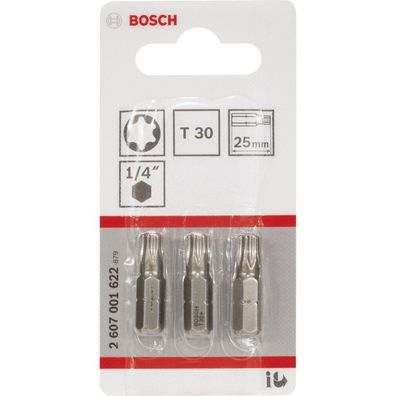 Bosch 3x Schrauberbit Extra-Hart, T30, 25 mm - 2607001622