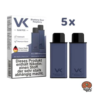 VK Slim POD Blueberry Sour Raspberry 20mg/ml Nikotin 5x 2 Pods