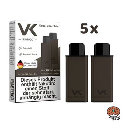 VK Slim POD Dubai Chocolate 20mg/ml Nikotin 5x 2 Pods