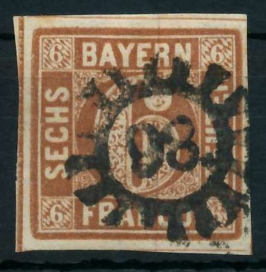 BAYERN Mühlradstempel AUF Nr 4II gMR 98 ZENTR- X87C092