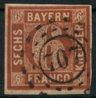 BAYERN Mühlradstempel AUF Nr 4II oMR 707 ZENTR- X719666
