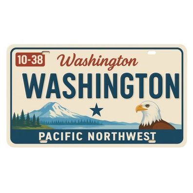 Blechschild 15x30cm - Washington Pacific Northwest Retro USA