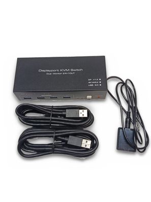Tjcxele DisplayPort KVM Switch 2 PC 2 Monitore 4K 144Hz USB 3.0 SW273