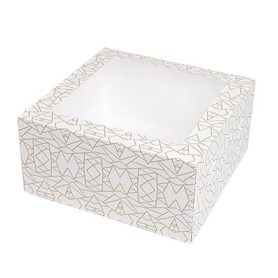 García de Pou 50x Konditorschachtel mit Fenster 24x24x12 cm Weiß Kuchenbox