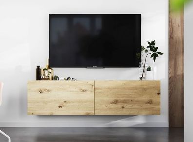 TV Schrank hängend TV Kommode Matt TV Lowboard Loft Industriell Eiche Artisan Matt