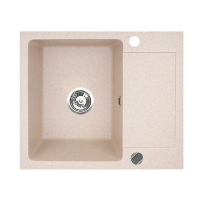 Manestein Granitspüle Cordeo 59 rechteckig 59 x 50 cm mit Abtropffläche Beige