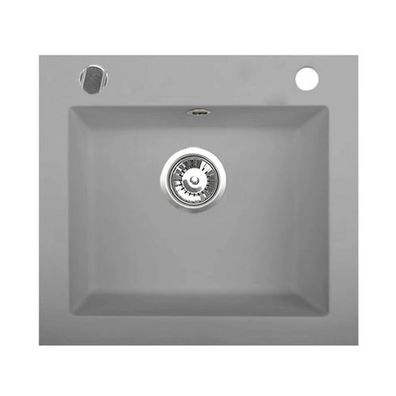 Manestein Granitspüle Argo rechteckig 48,5 x 44 cm mit Siphon Grau