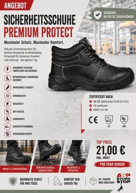 Arbeitsschuhe S3 Bauschuhe Stiefel EN345 Gr.35-50 Hochschuhe Arbeitsstiefel