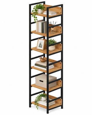 Loft-Regal 175 cm für Bücher und Ordner, aus Metall, braun