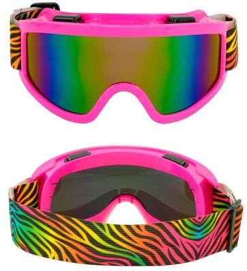 Skibrille Tigermuster pink