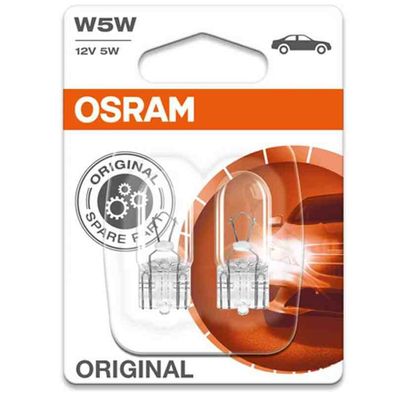 Osram Original W5W 12V 10 Doppelblister 2825 ECE W5W 12 Volt 5 Watt Schlusslicht/Kenn